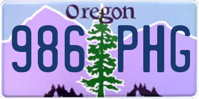 OR license plate 986PHG