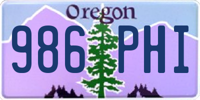 OR license plate 986PHI