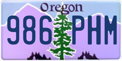 OR license plate 986PHM