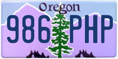 OR license plate 986PHP