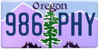 OR license plate 986PHY
