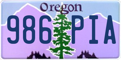 OR license plate 986PIA