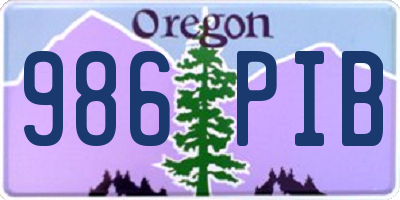 OR license plate 986PIB