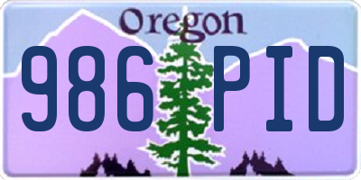OR license plate 986PID