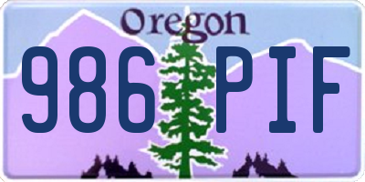 OR license plate 986PIF