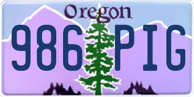OR license plate 986PIG