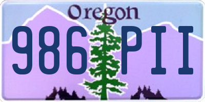OR license plate 986PII