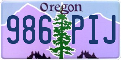 OR license plate 986PIJ