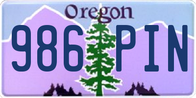OR license plate 986PIN