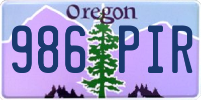 OR license plate 986PIR