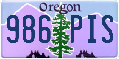 OR license plate 986PIS