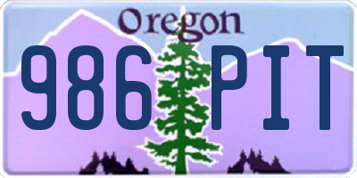 OR license plate 986PIT