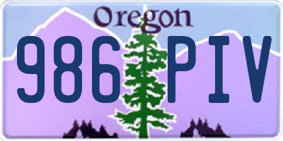 OR license plate 986PIV