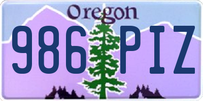 OR license plate 986PIZ