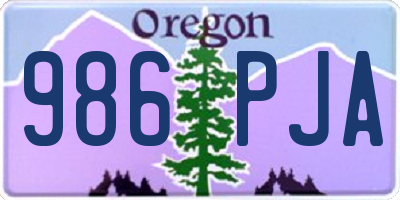 OR license plate 986PJA