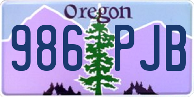 OR license plate 986PJB
