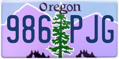OR license plate 986PJG