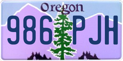 OR license plate 986PJH
