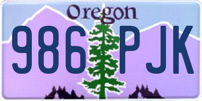 OR license plate 986PJK