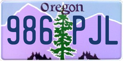 OR license plate 986PJL