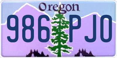 OR license plate 986PJO