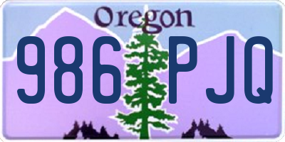 OR license plate 986PJQ