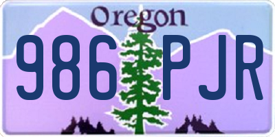 OR license plate 986PJR