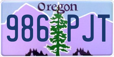 OR license plate 986PJT