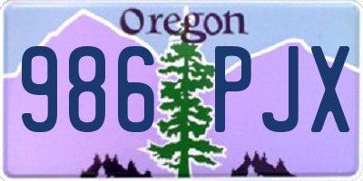 OR license plate 986PJX
