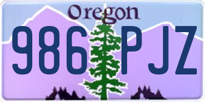 OR license plate 986PJZ