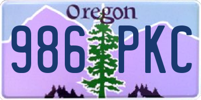 OR license plate 986PKC