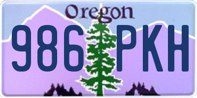 OR license plate 986PKH