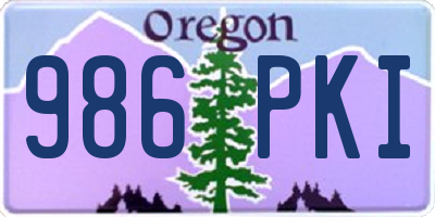 OR license plate 986PKI