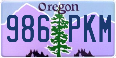 OR license plate 986PKM