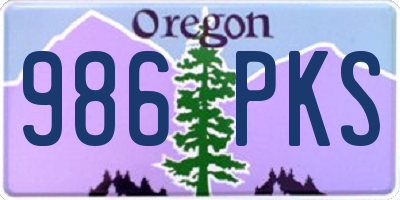 OR license plate 986PKS
