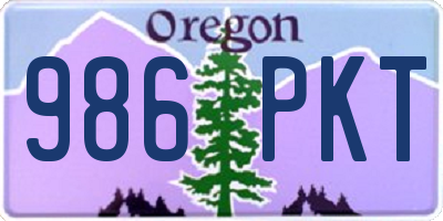 OR license plate 986PKT