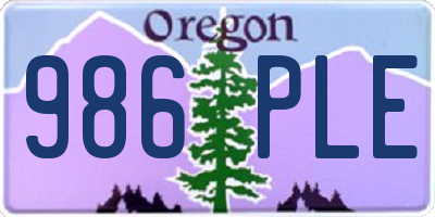 OR license plate 986PLE