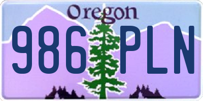 OR license plate 986PLN