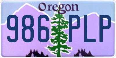 OR license plate 986PLP