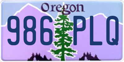 OR license plate 986PLQ