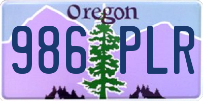 OR license plate 986PLR