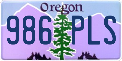 OR license plate 986PLS