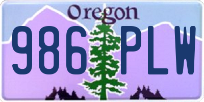 OR license plate 986PLW