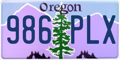 OR license plate 986PLX