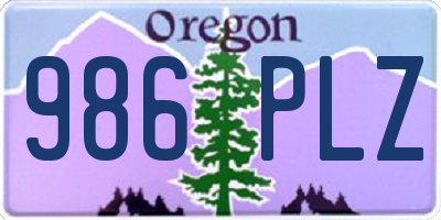 OR license plate 986PLZ