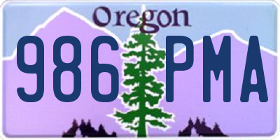 OR license plate 986PMA