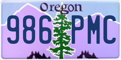 OR license plate 986PMC