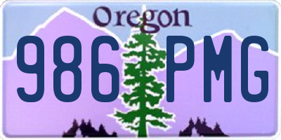 OR license plate 986PMG