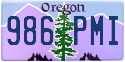 OR license plate 986PMI