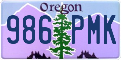 OR license plate 986PMK